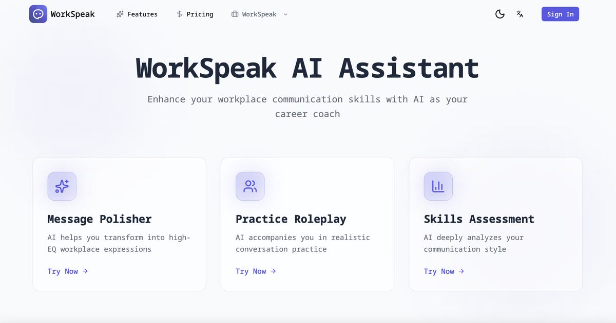 WorkSpeak AI screenshot