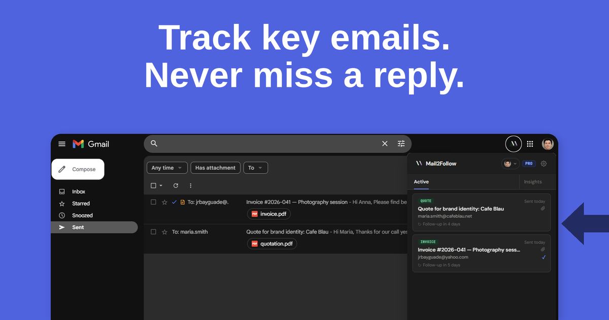 Mail2Follow screenshot